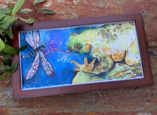Load image into Gallery viewer, Dragonfly & Toad Friends - Framed Archival print