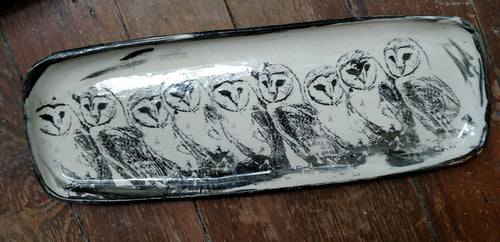 Barn Owl Pottery Platter