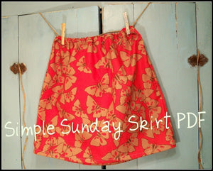 Simple Sunday Skirt Instructions PDF  ----- Easy 1 Hour Skirt Instructions ----- Elastic or Drawstring Waist ---- For ALL SIZES