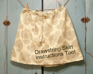 Simple Sunday Skirt Instructions PDF  ----- Easy 1 Hour Skirt Instructions ----- Elastic or Drawstring Waist ---- For ALL SIZES