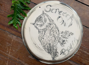 Large Screech Owl Plate - 11”