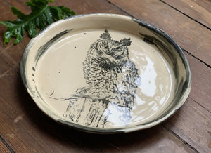 Large Great Horned Owl Plate - 11”