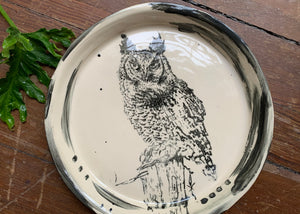 Large Great Horned Owl Plate - 11”