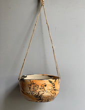 Load image into Gallery viewer, Tangerine Ceramic Kitty Cat Heart Hanging Planter- medium