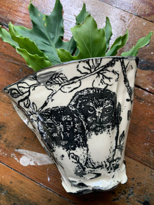 Northern Saw Whet Owl Vase