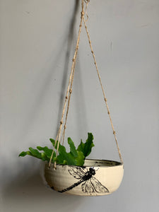 Ceramic Dragonfly Hanging Planter - Large 8” Wide