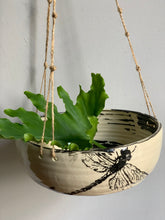 Load image into Gallery viewer, Ceramic Dragonfly Hanging Planter - Large 8” Wide