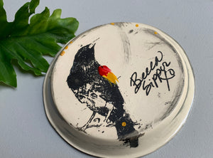8” Black Bird Plate Dish