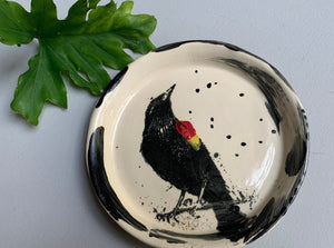 Set of 3 Black Bird Plate Dishes