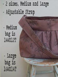 Gathered Diaper Bag w Changing Pad Set Tutorial PDF Instructions - - Bag 2 Sizes - - Adj Strap - - Color Photos - - Emailed within 24 hours
