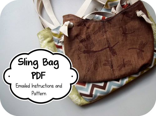 McIntosh Sling Purse Tutorial PDF Instructions- - Sling Bag - - 3 Bag Sizes - - Color Photos - - Printable Pattern - - Emailed Instructions