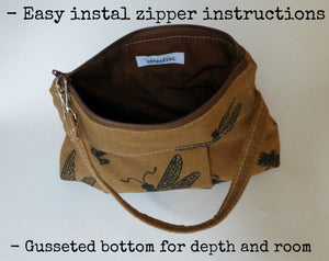 Pleated Wristlet PDF Instructions - Zippered Top - Color Photos - - Emailed within 24 hours