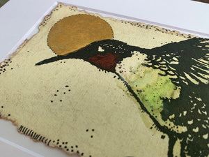 Golden Moon Hummingbird - Original Painting & Print
