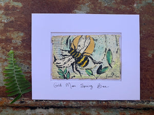 Golden Moon Spring Bee - Original Painting & Print