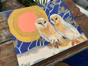 Copper Moon Barn Owl - Original Painting 20x24”