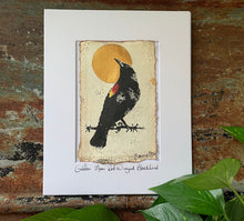 Load image into Gallery viewer, Golden Red Winged Black Bird - Original Painting &amp; Print