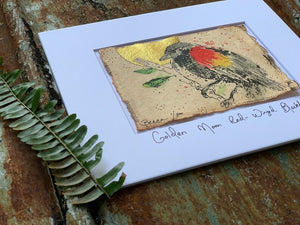 Golden Red Winged Blackbird - Original Painting & Print