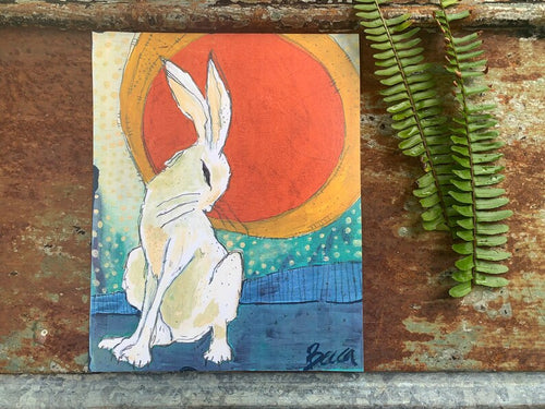 Bashful Bunny Copper Moon - Archival Paper Print