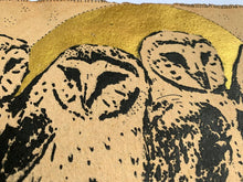 Load image into Gallery viewer, Medium Golden Moon Barn Owls - Original Painting &amp; Print
