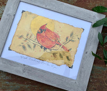 Load image into Gallery viewer, Red Cardinal Golden Moon - Original Print &amp; Painting