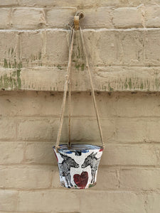 Set of 2 Donkey Heart Hanging Planter - Medium