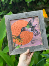 Load image into Gallery viewer, Ruby Red Throat Hummingbird Copper Moon - Original Painting