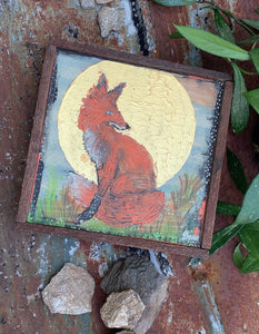 Gold Moon Red Fox - Original Painting