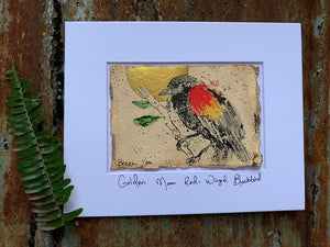 Golden Red Winged Blackbird - Original Painting & Print