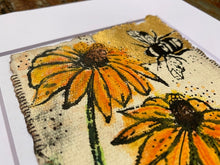Load image into Gallery viewer, Golden Moon Blackeyed Susans Honey Bee - Original Painting &amp; Print