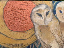 Load image into Gallery viewer, Copper Moon Barn Owls - Archival Print on Birch