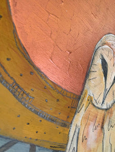 Copper Moon Barn Owls - Original Painting
