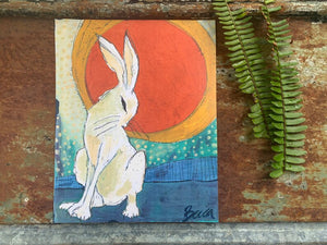 Bashful Bunny Copper Moon - Archival Paper Print
