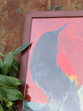 Load image into Gallery viewer, Red Winged Black Bird Copper Moon Print - Framed Archival Print