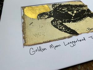 Golden Moon Sea Turtle - Original Painting & Print