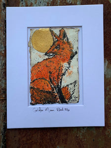 Golden Moon Red Fox - Original Painting & Print