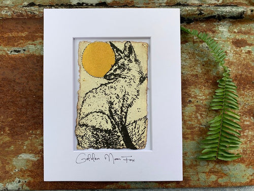 Golden Moon Fox - Original Painting & Print