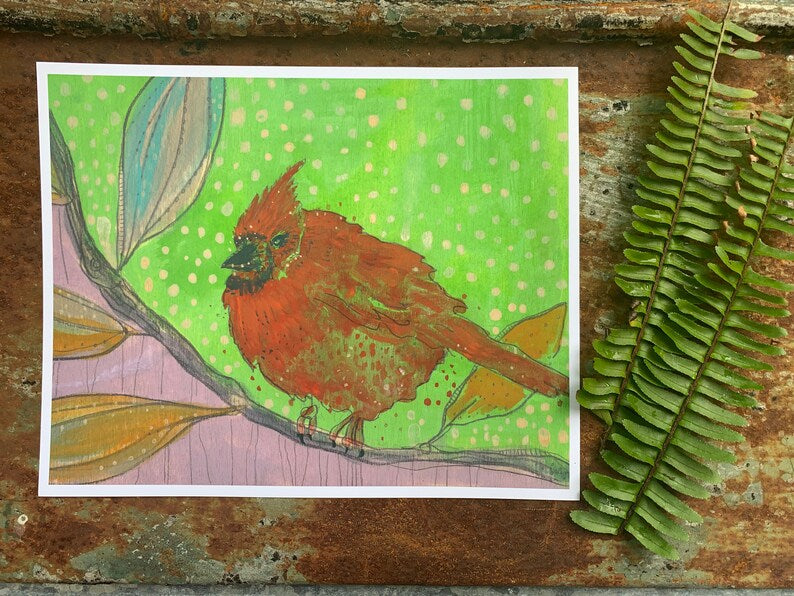 Cardinal Spring Day - Archival Paper Print