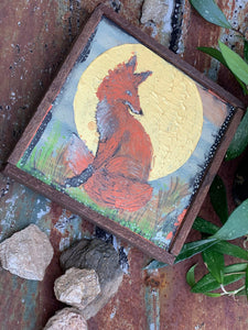 Gold Moon Red Fox - Original Painting