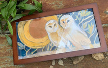 Load image into Gallery viewer, Copper Moon Barn Owls - Archival Print Framed