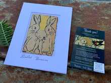 Load image into Gallery viewer, Golden Moon Bashful Bunnies - Original Painting &amp; Print