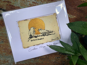 Golden Moon Eastern Bluebird - Original Painting & Print