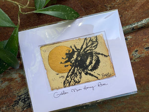Golden Moon Honey Bee - Original Painting & Print