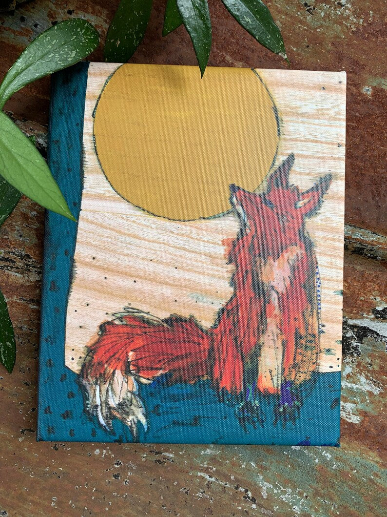 Moon Gazer Fox - Canvas Print