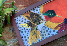 Load image into Gallery viewer, Ruby Red Throat Hummingbird - Framed Archival Print