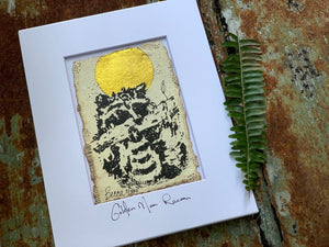 Golden Moon Raccoon - Original Painting & Print