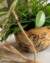 Load image into Gallery viewer, Tangerine Ceramic Kitty Cat Heart Hanging Planter- medium